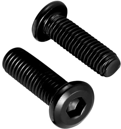 DGJSWJ 50Pcs M5 x 20mm Flat Head Hex Socket Cap Screws Bolts, 304 Stainless Steel Beds, Chairs and Cabinets Furniture Bolts Full Thread, Black Oxide & Hex Spanner