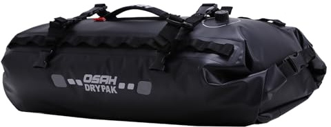 Greanthour Motorrad wasserdichte Trockentasche 20L mit Rolltop und großem Stauraum – ideal für Camping, Kajak, Angeln, Reisen, Wandern & Offroad (Schwarz)
