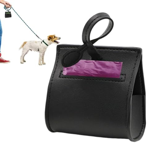 Dispensador de bolsas para excrementos de mascotas,Dispensador de bolsas para excrementos de perros - Dispensador multiusos de piel sintética para bolsas de caca de perro | Dispensador portátil de bol