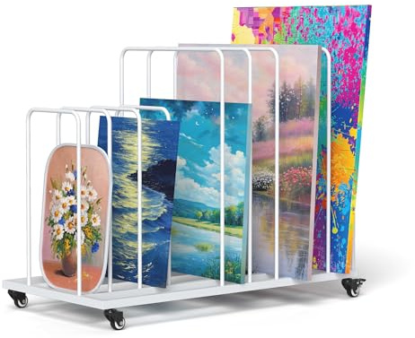 lesolar Kunst-Trockenständer zum Malen, Kunst-Leinwand-Aufbewahrungsregal mit Rollen, verstellbarer Kunstaufbewahrungshalter Display für Klassenzimmer, Bastelraum, Leinwandtafeln, Panel, Rahmen,