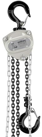 Wiltec Manual Chain Hoist 2 Tonnes, Lifting Height 5 m, with 5 m Load Chain, Equipment for Raising and Lowering Heavy Loads
