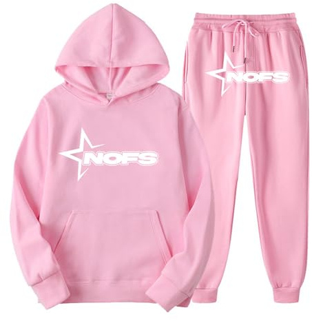 Generisch Jogginganzug für Herren Trainingsanzug Buchstaben Druck Lose Hoodies und Jogginghosen Y2K Streetwear Tracksuit Essentials Unisex Pullover Tech Fleece Anzug