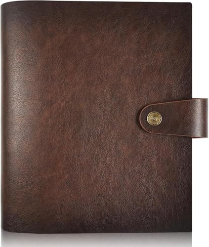 Genuine Leather Photo Album 4x6 for 200 Photos, Scrapbook with Writing Space of 30 Papers, Travel Family Wedding Kids Graduation Ultrasound Baby Picture Album, Fathers Day Gift, Brown