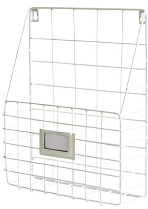 Wandmontierte Magazinablage Nützlicher, an der Wand montierter Zeitschriftensammler, einfach zu installierender Metallgeflecht-Drahtkorb, Etikettenschild, stabile hängende Dokumentenregaltür FüR Lager