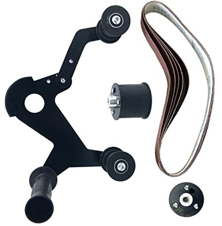 KONTONTY Lijadora de Banda Portátil Multifuncional para Metal y Madera Rueda Guía Polimérica Resistente, Resorte de Alta Tensión, Kit Accesorio para Lijadoras Eléctricas, Uso Industrial
