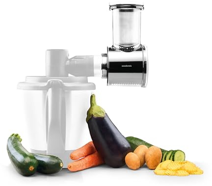 Wundermix - Gemüseschneider Aufsatz WunderCentix® für TM6 TM5 | 5 Schneideinsätze, einfache Reinigung, Gemüseschneider Zubehör für Küchenmaschine, für Thermomix mit WunderCentix Achse
