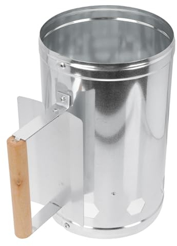 SUPVOX Accendifuoco per Barbecue in Lamiera Scudo Termico e Impugnatura in Legno, Accenditore Rapido per Carbone per Grigliate All'aperto, Giardino, Campeggio e Feste