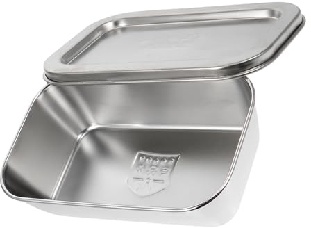 LIFKOME Boîte de Rangement Beurre Inox Argenté avec Couvercle Résistance Haute et Basse Température pour Cuisine et Conservation à Multi Usage pour Desserts et Biscuits