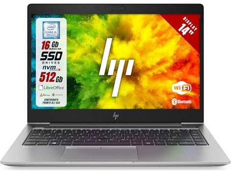 HP - ZBook Business Laptop - Pc Portatile 14 FHD 1920x1080 - Intel i5-8350U 4 Core fino a 3.60 GHz, Ram 16GB DDR4 256GB SSD - Notebook pronto all'uso con Win 11 e Libre Office (Ricondizionato)