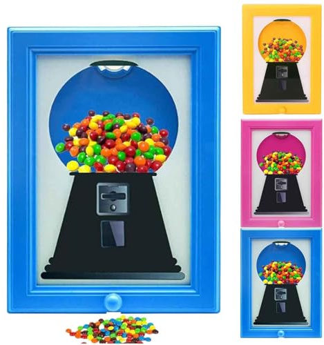 Candy Picture Frame Dispenser, Photo Frame Sweet Dispenser, Gumball Picture Machine, Wall Mount Candy Dispensers, for Desk Countertop Or Kids Adults Room Sweet Display