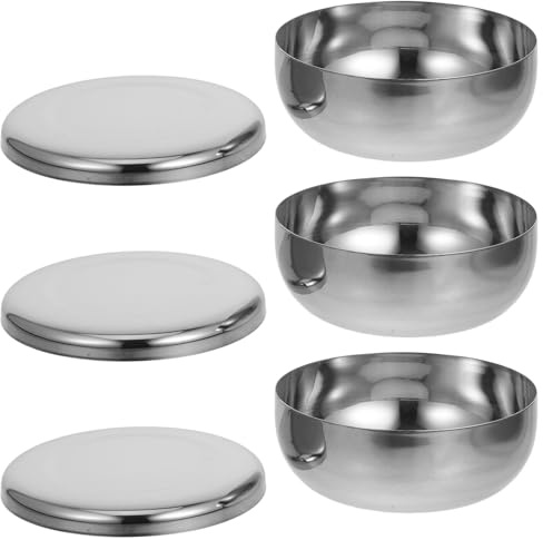 Ciieeo Set di Ciotole in Acciaio Inox 3 Pezzi con Coperchio,