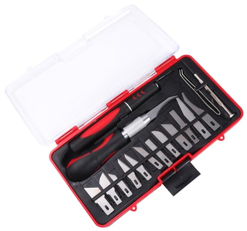 OATIPHO Cinceles de Mano de Acero al Carbono para Tallado y Modelado de Madera Juego de 16 Kit de Herramientas Artesanales Herramientas para Carpintería y Scrapbooking