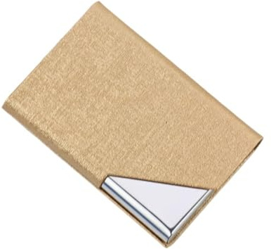 3 Stück Visitenkartenhalter mit magnetischem PU-Leder Edelstahl Visitenkartenetui ID Namenskartenetui fürs Büro Für Desktop(Gold)