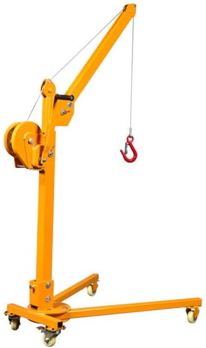 300KG Mobile Foldable Hand Winch Crane – Steel Manual Home Lift Hoist for Garage Workshop, Engine Removal, Heavy Lifting