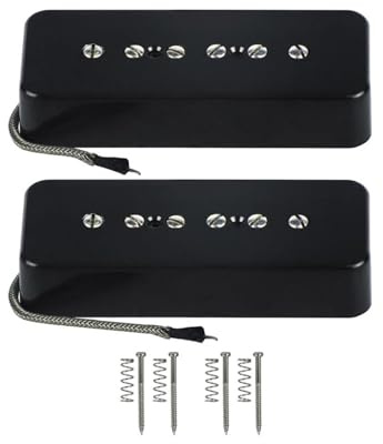 2 Teiliges Retro Alnico 5 P90 Elektro Pickup Single Coil Set Erhältlich In Creme/Schwarz Oder Chrom Offener Humbucker(Black Set)