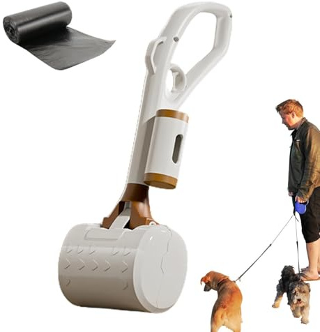 Pala para excrementos de perro para el patio – ABS + PP | Pala ergonómica | para excrementos de perros – Atrapa caca caca caca automática para perros pequeños, pollos, , hierba, patios traseros