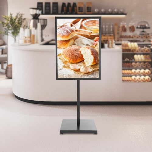 YUYUZI Plakatständer A1 90x65cm – Schwerlast Schilderständer aus Eisen für Werbung, Infoständer Boden mit 160cm Höhe – Ideale Wahl für Shop, Restaurant & Veranstaltungen