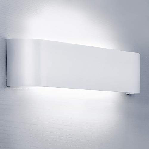 Lightess Apliques Pared Dormitorio LED 16W, 1600LM Lámpara de Pared Moderna Blanco Luz de Aluminio IP44 Lampara Pare Interior para Salón Dormitorio Sala Pasillo Escalera 6000K Blanco Frío