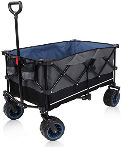 yourGEAR carretto pieghevole Trolley XXL carrelli a mano con 2 portabicchieri pneumatici da 10 cm volume 195 l