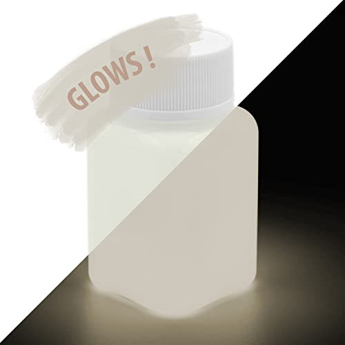 LUMENTICS Malfarbe Weiß nachleuchtend 100g - Im Dunkeln leuchtende Malfarbe - Nachleuchtende UV Farbe mit Glow Effekt - Phosphoreszierend - Made in Germany