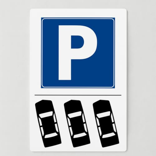 Social Crazy - Carteggio Segnaletico in Alluminio Argento, Pannello Moderno, Taglia Unica, 20x31 cm, Per Parcheggio