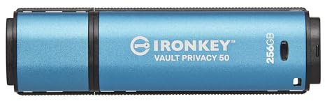 Kingston IronKey Vault Privacy 50 FIPS 197-zertifizierter und mit XTS-AES 256-Bit verschlüsselter USB-Stick für mehr Datenschutz - IKVP50/256GB