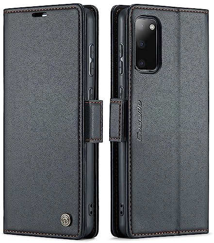 QLTYPRI Hülle für Samsung Galaxy S20 FE Handyhülle mit RFID Schutzhülle, Vintage Leder Hülle mit Kartenfach Ständer PU Ledertasche Stoßfeste Flip Wallet Case für Samsung S20 FE - Schwarz