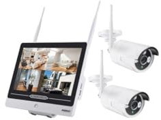 SEMAC Kit 2X Cameras Pro Vidéo Surveillance Full HD 1080p avec Ecran 12 30cm sans Fil