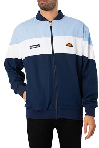 ellesse Brolo Track Top Chaqueta de Pista/Cremallera, Azul Claro/Blanco/Azul Marino, M para Hombre
