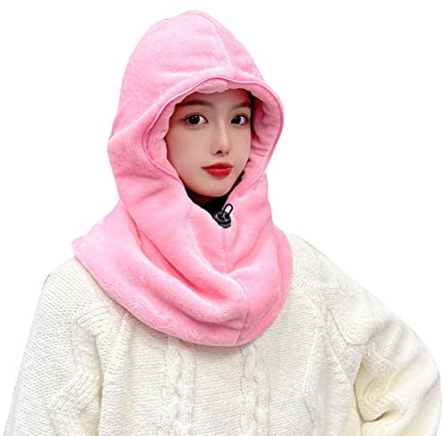 FLYIFE Warme Mütze Für Erwachsene, Solide, Winddicht, Transparent, Volle Kapuze, maske, Hut, Fliegermütze, Damen/Pink/One Size