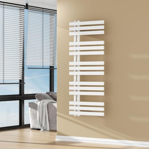 [neu.haus] Scalda Asciugamani da Parete Radiatore Scaldasalviette per Bagno Termoarredo ad Acqua Calda 120 x 50 cm - Bianco