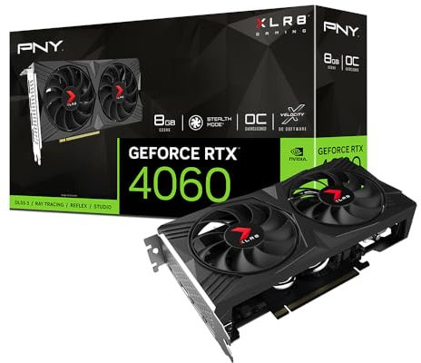 PNY GeForce RTX™ 4060 8GB XLR8 Gaming Verto Overclocked Dual Fan Edition DLSS 3