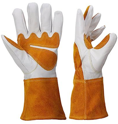 OFFSCH Verstellbare Gartenhandschuhe Mit Handgelenk Strapazierfähige Gartenhandschuhe Aus Schaffell Lange Handschuhe Für Gartenarbeit Arbeitshandschuhe Für Außenarbeiten Atmungsaktiv