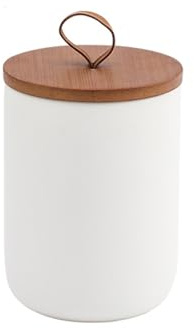 Shilanmei Ceramic Tea Coffee Sugar Canisters with Airtight Seal Lid 27.05oz | Ceramic Kitchen Canisters, Biscuit Tin for Sugar, Spices, Counter Use White