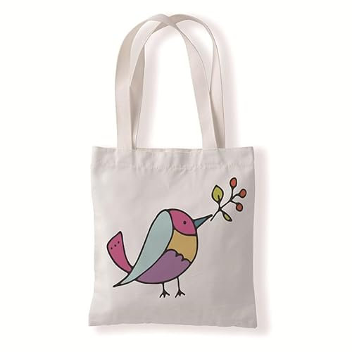 Jutebeutel Lila Gelber Vogel Tote Bag Baumwolle und Hanf Stoffbeutel Große Kapazität Stofftasche Faltbar Jutetasche Langlebig Baumwolltasche Bedruckt Stoffbeutel zum Bemalen Waschbar 30x40cm/3 Pcs