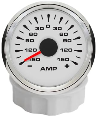 ELING Amperometro 52mm +/-150A AMP con sensore di corrente con retroilluminazione a 8 colori 12V 24Volt per auto e moto