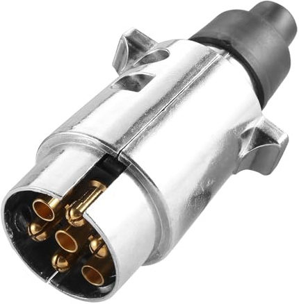 AGRISHOP Prise remorque 7 broches métal, fiche 7 pôles 12 V, connexion aluminium