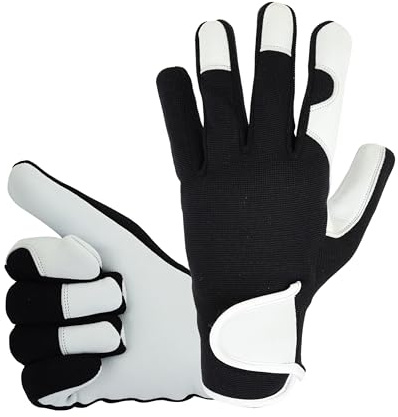 COLOURLINX Damen-Leder-Gartenhandschuhe, dornensicher, Rigger, Gartenarbeitshandschuhe, Sicherheitshandschuhe, Mädchen und Frauen, Gartenwerkzeuge, Mechaniker, atmungsaktiv, rutschfest,