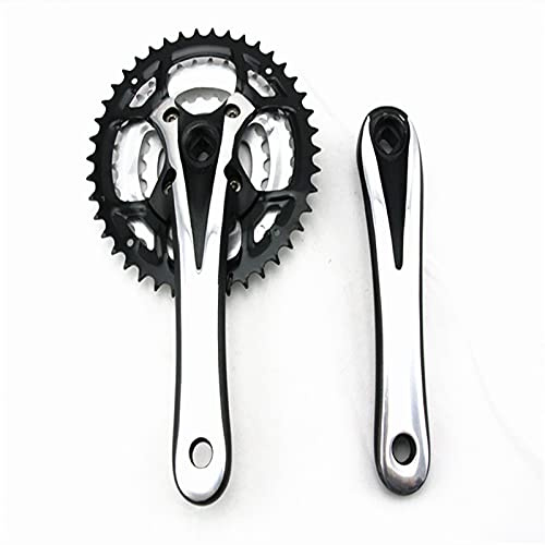 Skdvy Vierkant 6/7/8-fach Kurbelgarnitur, 7/8/9 Geschwindigkeit MTB Fahrrad Kurbel Set Fahrrad Kurbel 24-34-42T 170mm Hohlzahnplatte Fahrrad Kurbel Set Kettenrad Bike Teil