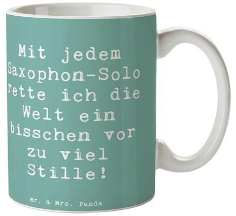 Mr. & Mrs. Panda Tasse Spruch Saxophon Magie - Geschenk, Saxophon-Solo, Kaffeetassen, Musik, Tasse Motive, Instrument lernen, Musikliebhaber,