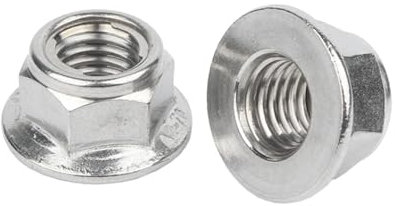 304/316 Edelstahl Sechskantflanschmutter M2.5 M3 M4 M5 M6 M8 M10 M12 M14 M16 M20 Flache Kontermutter mit Zähnen(304 Flatness,M3-20PCS)