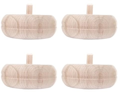 STOLMET Möbelbein aus Buchenholz Möbelfüße aus Holz Möbelfuß Unlackiert Sofa Couch Stuhl Ottomane Schrank 30 mm Höhe Rohholz 4 Stück TOE03