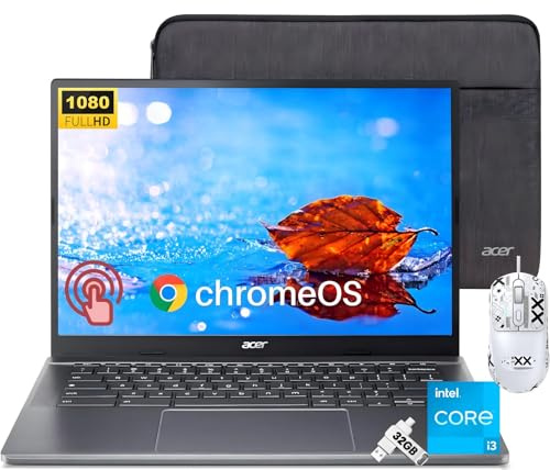acer Chromebook Plus 514 Laptop con pantalla táctil, Intel 8-Core i3-N305, 8 GB LPDDR5, 1 TB SSD, pantalla táctil FHD IPS de 14 pulgadas, Wi-Fi 6E, cámara web FHD 1080P, lector de tarjetas SD, sistema