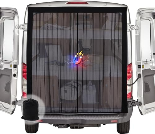 ZATOOTO Moskitonetz Van Magnetisch, Fliegengitter Heckklappe, 155 x 150 cm | Insektenschutz, Mercedes Vito und Marco Polo Volkswagen Transporter, Camping, Belüftung, Schnelle Montage, Leichter Zugang