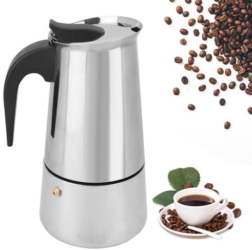 300ml Moka Pot, 6 Cup Kettle Stovetop Moka Espresso Maker Pot Coffee Extractor with Ergonomic Insulated Handle, Multi-Layer Filtering Coffee Pots Stovetop Coffee Makers for Coffee Lovers Home Office