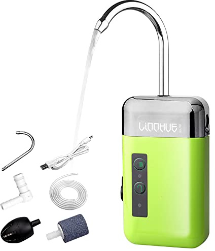ACAGALA Tragbare Mini-Luftpumpe für den Außenbereich Luft-Sauerstoffpumpe mit Luftsteinrohr 3-in-1-Sensor USB-Aufladung Automatische Wasserpumpe Multifunktionale Sauerstoffpumpe Geräuschloses Fischen