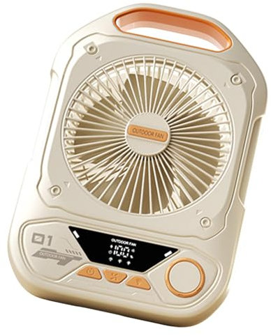 Duyeuau Ventilatore a batteria ricaricabile a basso rumore con luce LED integrata per campeggio all'aperto e uso interno
