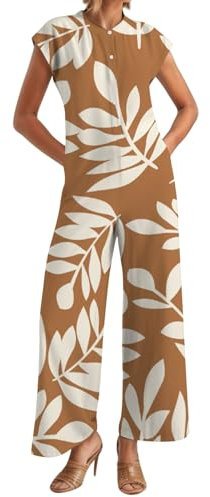 Jumpsuit Damen Elegant, Lang Overall Damen Sommer, Romper Outfit Frauen Komplett, Playsuit Einteiler Kostüm, Mit Ärmeln Casual Eleganter Jumpsuit Damen Festlich Einfarbiges Jumpsuit Damen Party