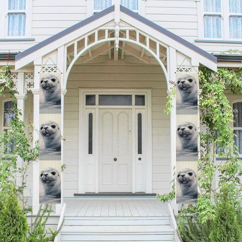 2 Stück Türbanner Veranda Banner Harfe Siegel Malerei Willkommen hängende Banner Flagge Frühling Sommer Veranda Schild für Haustür Wand Hintergrund Haustür Schild Party Dekor Foto Hintergrund