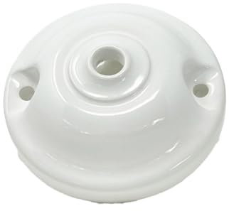 Rosace en porcelaine blanche ø75 mm 1 sortie centrale + 2 côtés